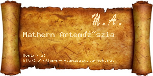 Mathern Artemíszia névjegykártya